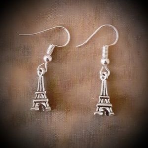 Silver Charm Earrings, Nickel Free,
Eiffel Tower